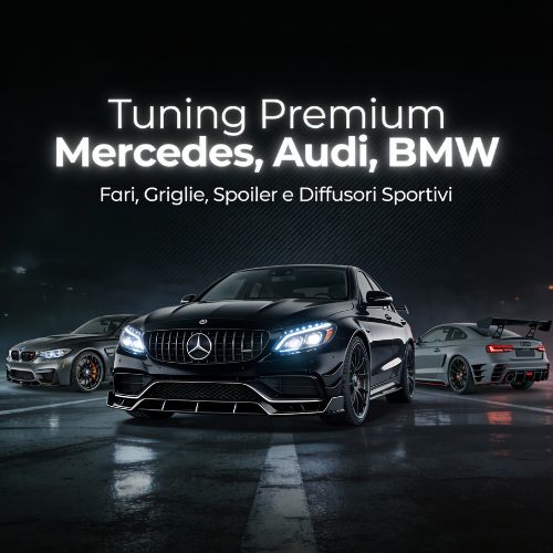 Accessori tuning auto con fari tuning, griglie sportive, diffusori auto e spoiler sportivi. Migliora il look della tua auto con stile premium.