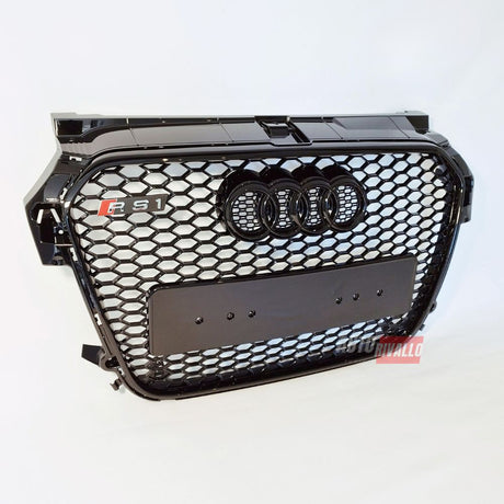 Audi A1 8X S1 S-Line 2010-2015 Griglia Anteriore RS1 Look - Calandra Nero Lucido