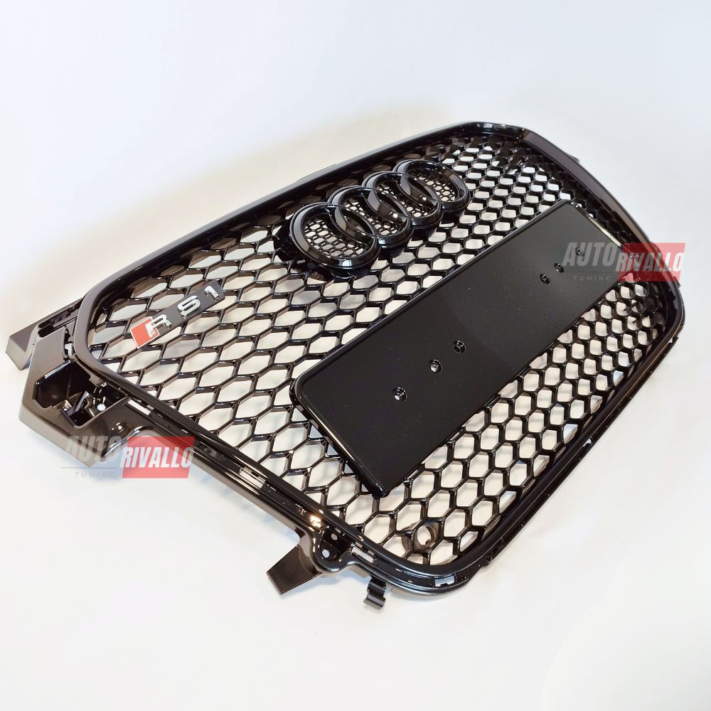 Audi A1 8X S1 S-Line 2010-2015 Griglia Anteriore RS1 Look - Calandra Nero Lucido