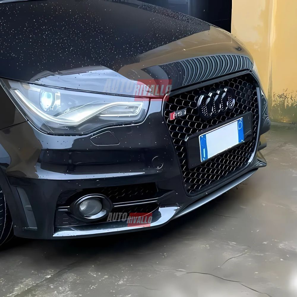Audi A1 8X S1 S-Line 2010-2015 Griglia Anteriore RS1 Look - Calandra Nero Lucido - Mascherina