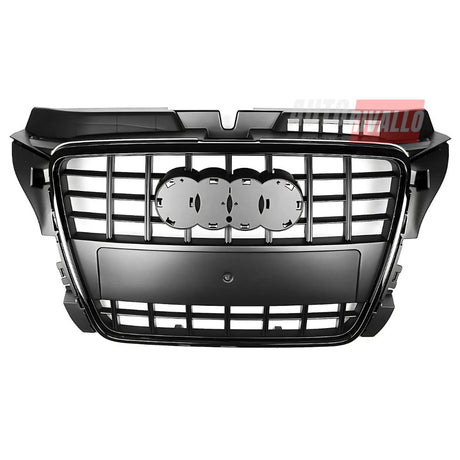 Audi A3 8P 2008-2012 Griglia Anteriore Calandra Mascherina S3 Look Nero Lucido