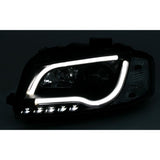 Audi A3 8P 8PA 2003-2008 Fari Anteriori LED Neri Lightube