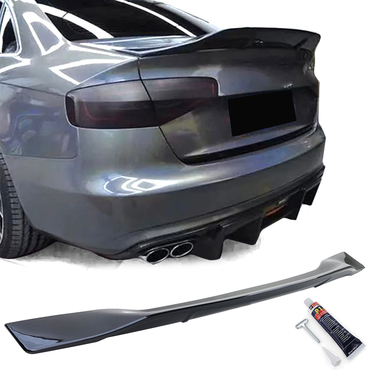 Audi A4 8K Berlina 07-15 Spoiler Posteriore Cofano Nero Lucido