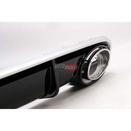 Diffusore Look RS4 per Audi A4 B8 Nero Lucido e Acciaio Inox