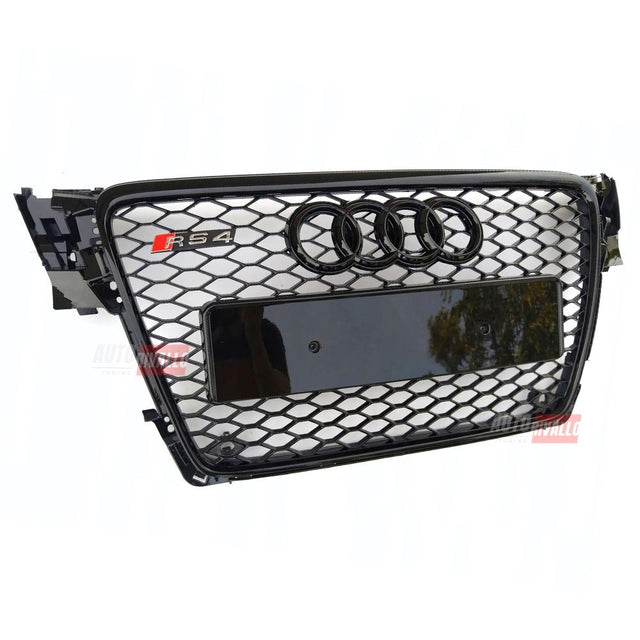 Audi A4 B8 8K 2007-2011 Griglia Anteriore RS4 Look Nero Lucido