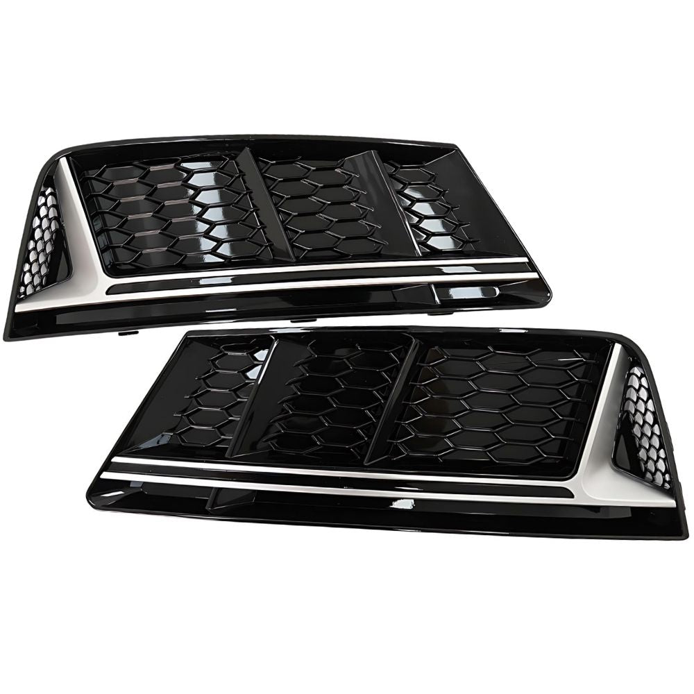 Audi A4 B9 2015-2019 Griglie Fendinebbia RS4 Nero Argento