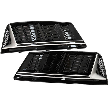 Audi A4 B9 2015-2019 Griglie Fendinebbia RS4 Nero Argento