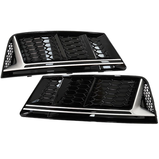 Audi A4 B9 2015-2019 Griglie Fendinebbia RS4 Nero Argento
