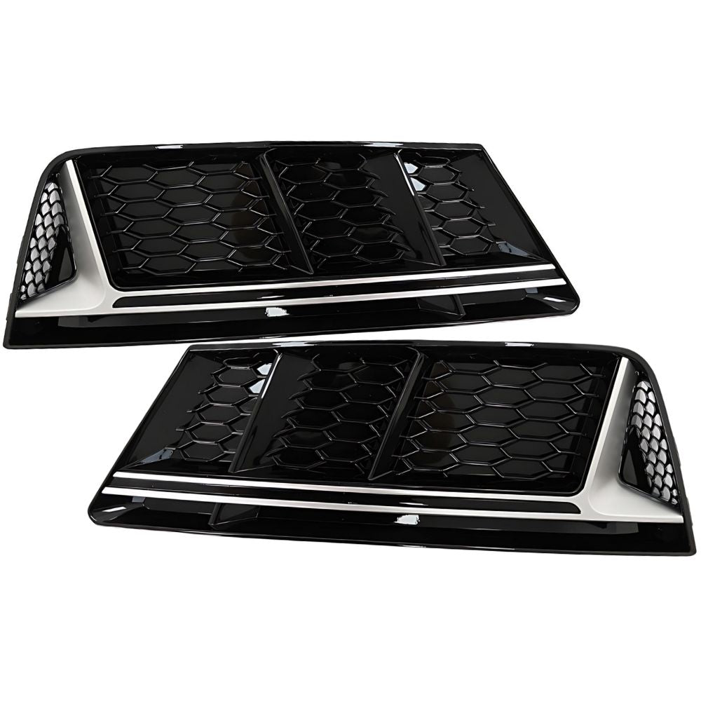 Audi A4 B9 2015-2019 Griglie Fendinebbia RS4 Nero Argento