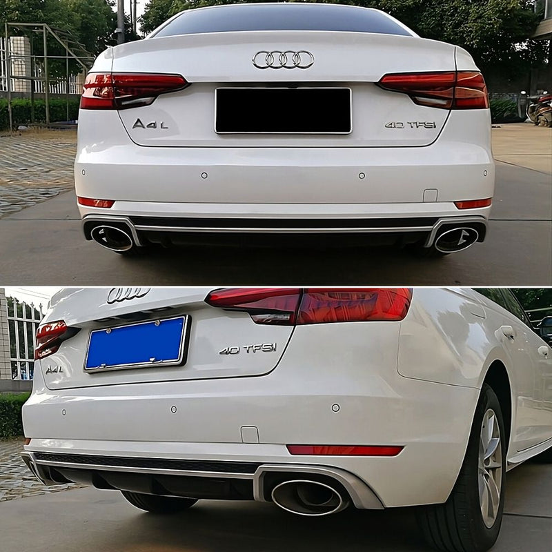 Audi A4 B9 8W 2015-2019 Diffusore Posteriore RS4 Look Estrattore Sotto Paraurti