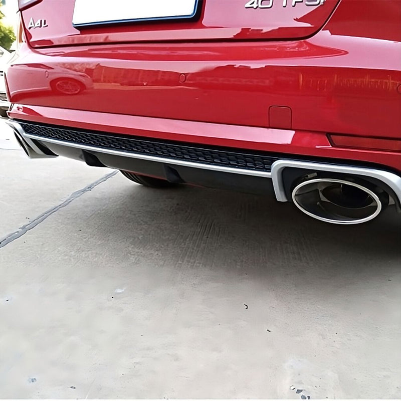 Audi A4 B9 8W 2015-2019 Diffusore Posteriore RS4 Look Estrattore Sotto Paraurti