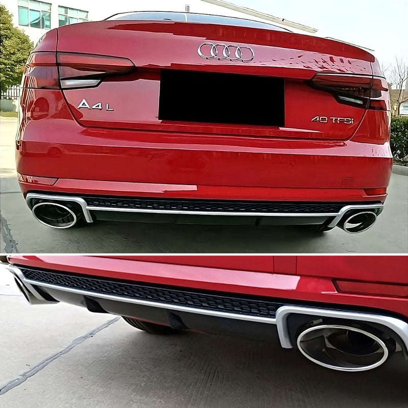 Audi A4 B9 8W 2015-2019 Diffusore Posteriore RS4 Look Estrattore Sotto Paraurti