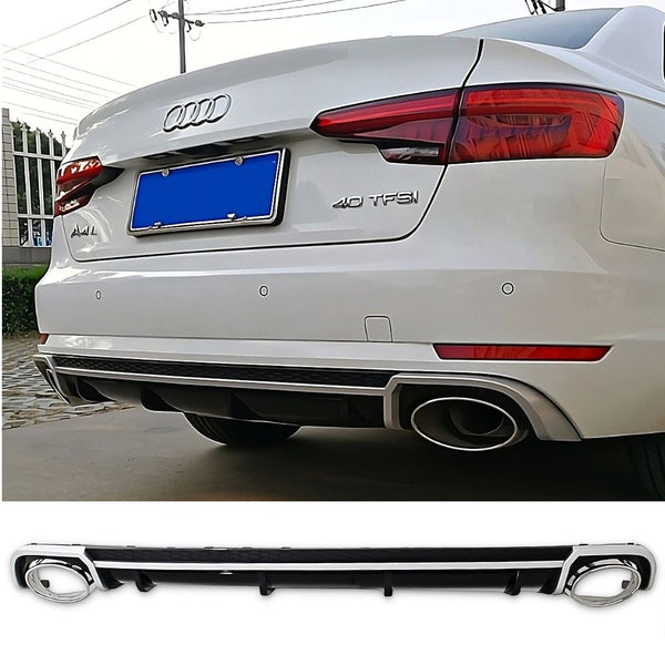 Audi A4 B9 8W 2015-2019 Diffusore Posteriore RS4 Look Estrattore Sotto Paraurti