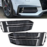 Audi A4 B9 S-Line 15-18 Griglie Fendinebbia RS4 Nero Cromato