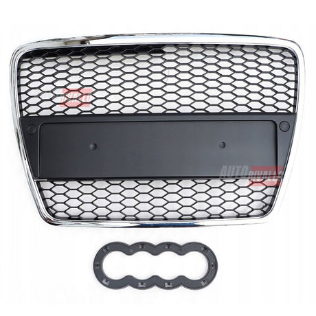 Audi A6 C6 4F 2004-2008 Griglia Radiatore Look RS6 Nero Cromato