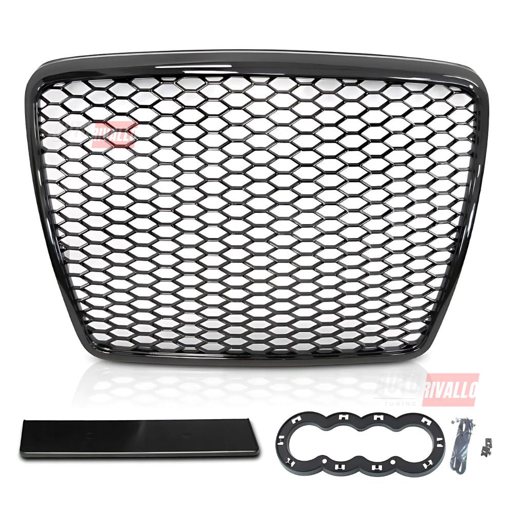 Audi A6 C6 4F 2008-2011 Griglia Radiatore Look RS6 Nero Lucido