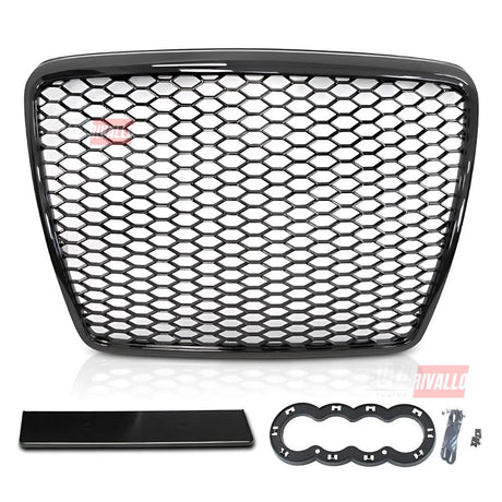 Audi A6 C6 4F 2008-2011 Griglia Radiatore Look RS6 Nero Lucido