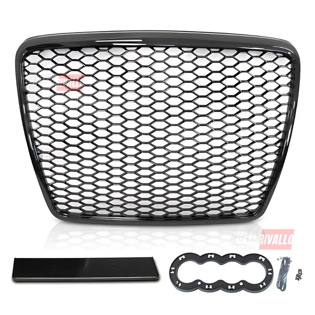 Audi A6 C6 4F 2008-2011 Griglia Radiatore Look RS6 Nero Lucido