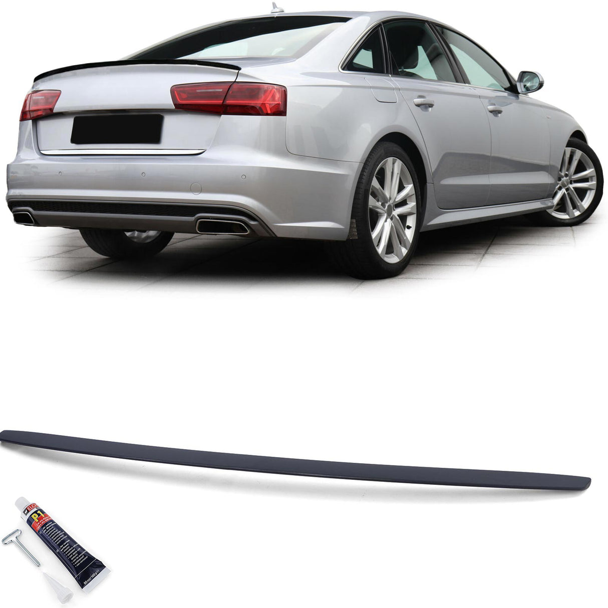 Audi A6 C7 Berlina 10-17 Spoiler Cofano Posteriore Nero Opaco