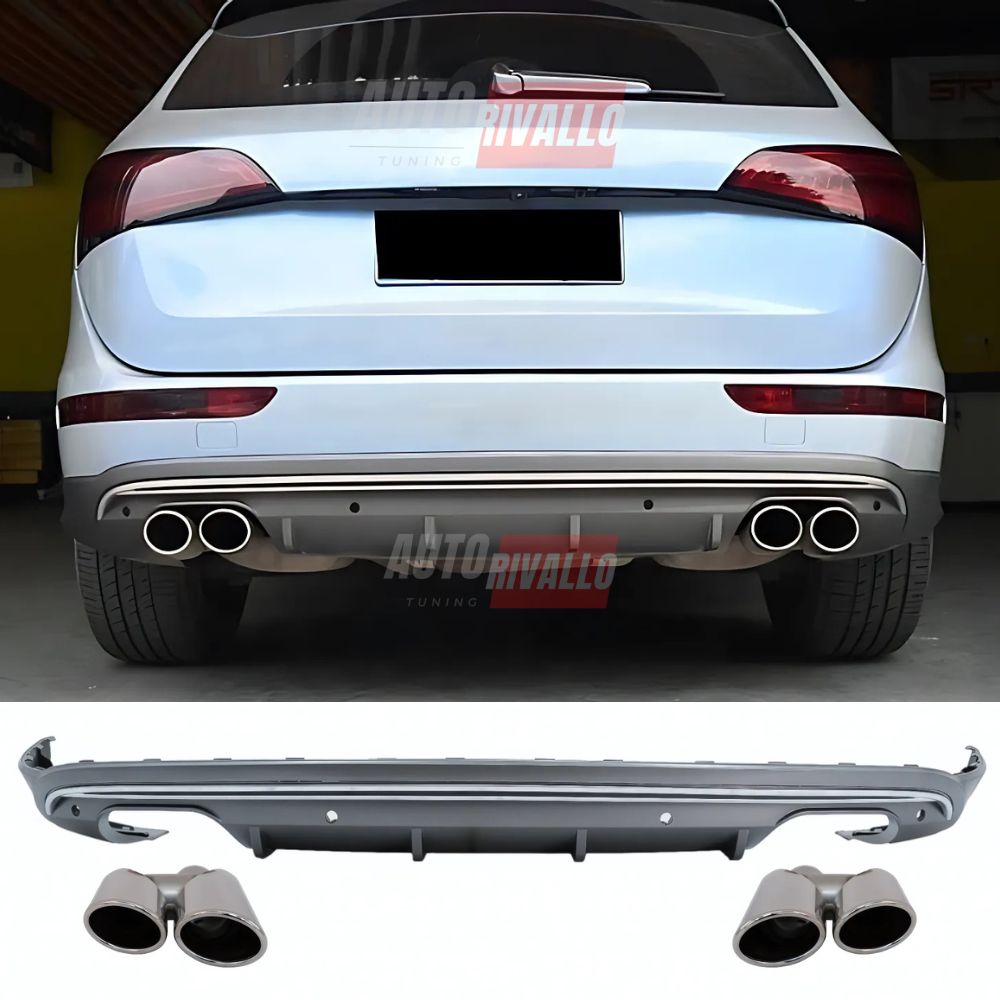 Audi Q5 8R 2008-2016 Diffusore Posteriore SQ5 Look - Terminali Cromati Doppia Uscita 