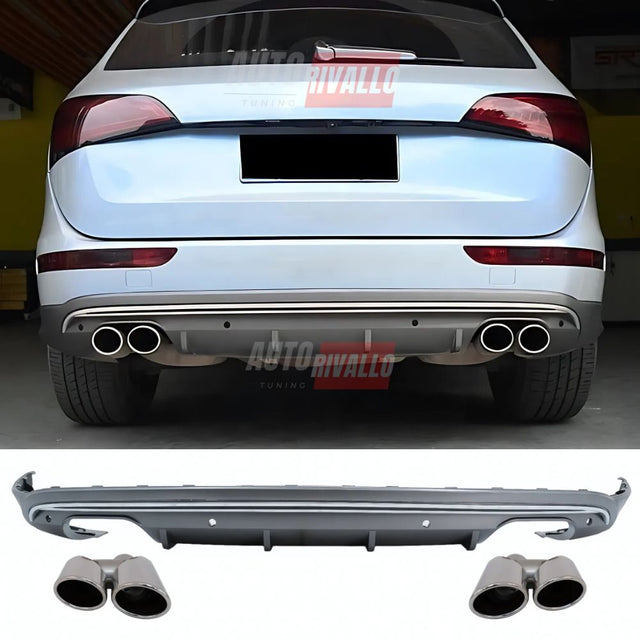 Audi Q5 8R 2008-2016 Diffusore Posteriore SQ5 Look - Terminali Cromati Doppia Uscita 