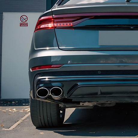Audi Q8 S-Line 2018-2020 Diffusore Posteriore Doppia Uscita
