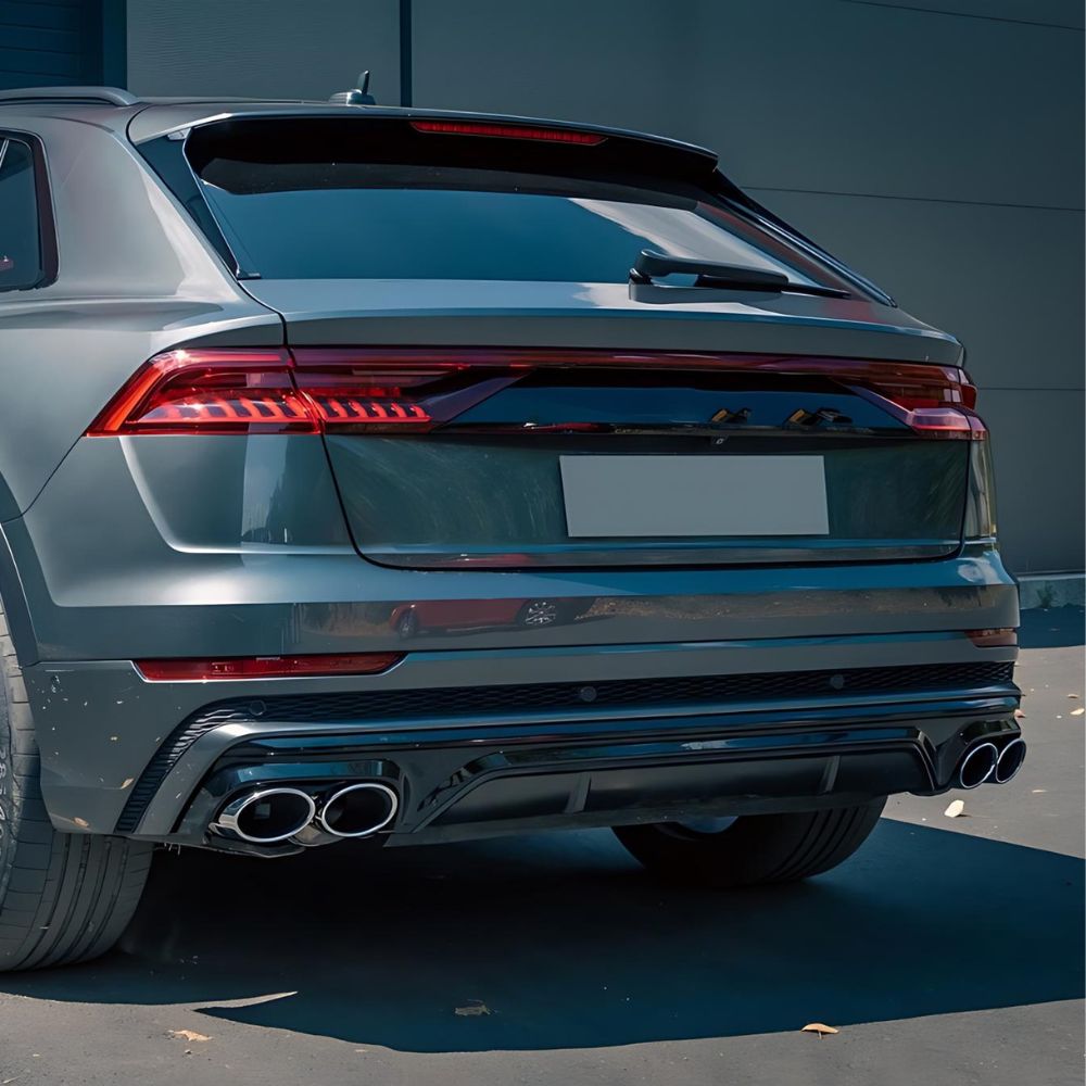 Audi Q8 S-Line 2018-2020 Diffusore Posteriore Doppia Uscita