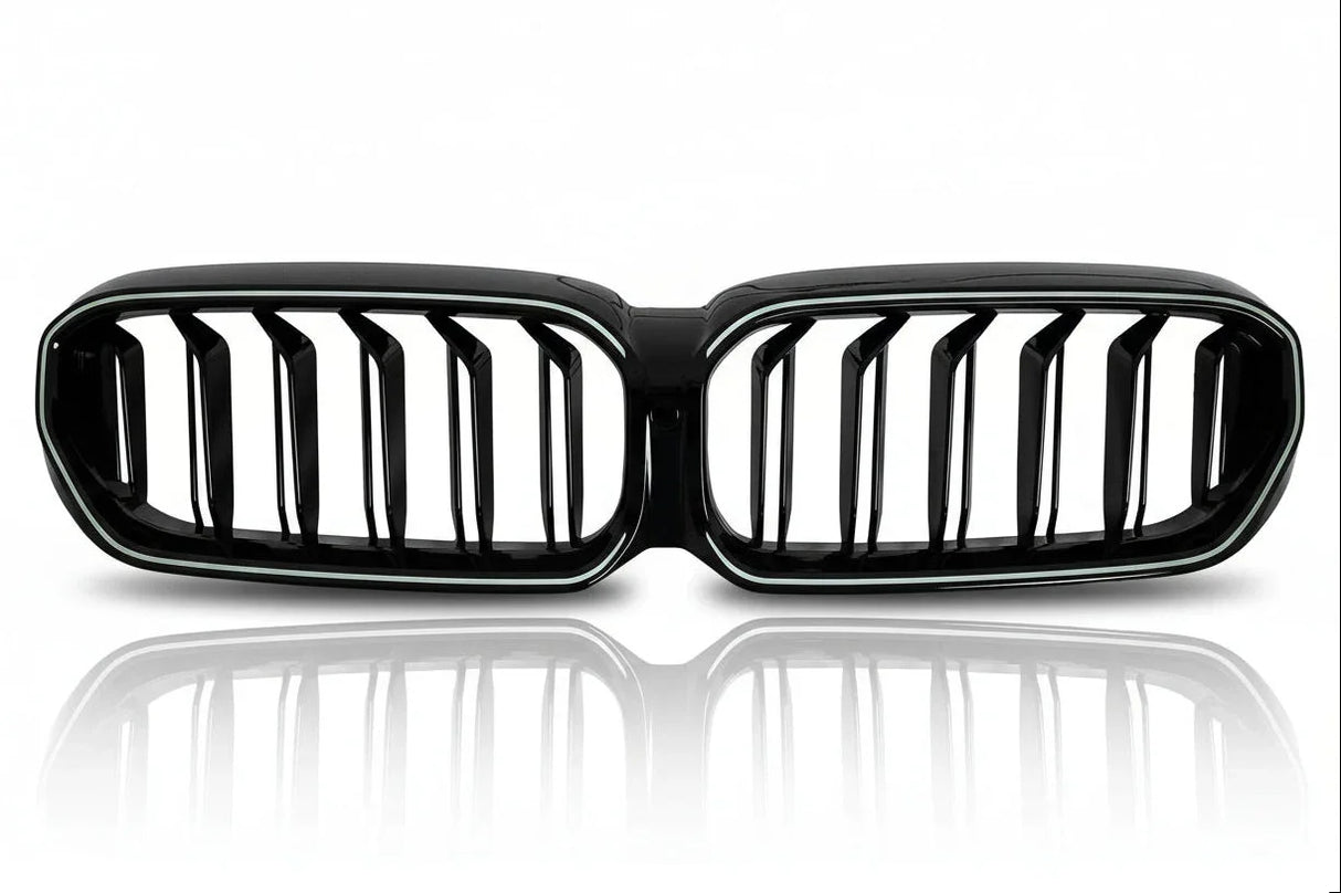 BMW 5 G30 G31 LCI 20-23 Griglia LED Doppia Striscia Nera Illuminata - autorivallo