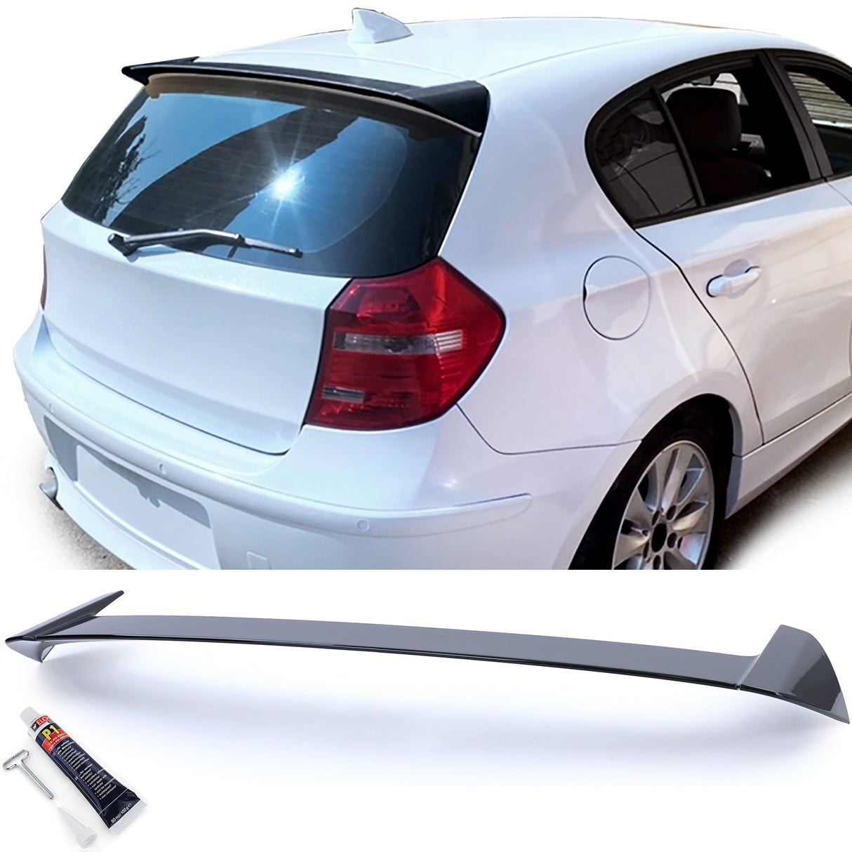 BMW Serie 1 E81 E87 2004-2012 Spoiler Tetto Nero Lucido
