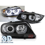 BMW Serie 3 E90 E91 05-08 Fari Anteriori Angel Eyes 3D U-LED