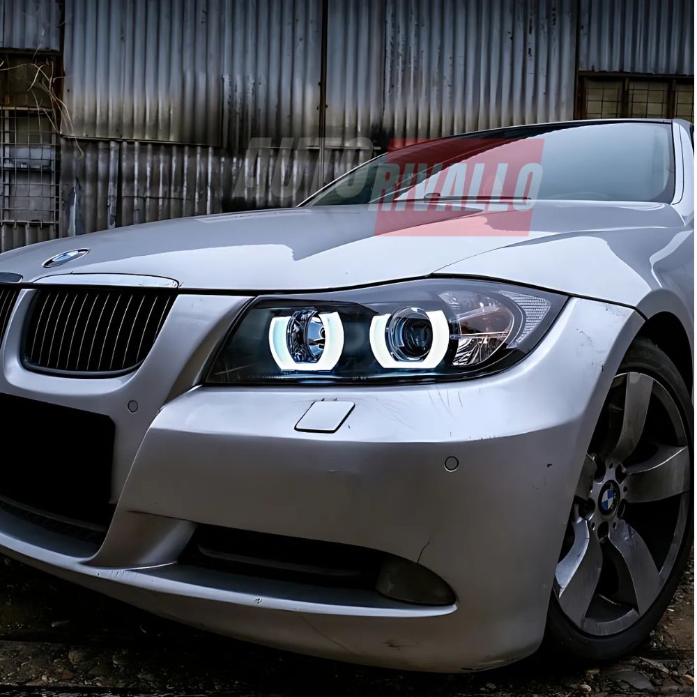 BMW Serie 3 E90 E91 2005-2008 Fari Anteriori Angel Eyes 3D LED