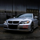 BMW Serie 3 E90 E91 2005-2008 Fari Anteriori Angel Eyes 3D LED
