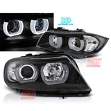 BMW Serie 3 E90 E91 2005-2008 Fari Anteriori Angel Eyes 3D LED