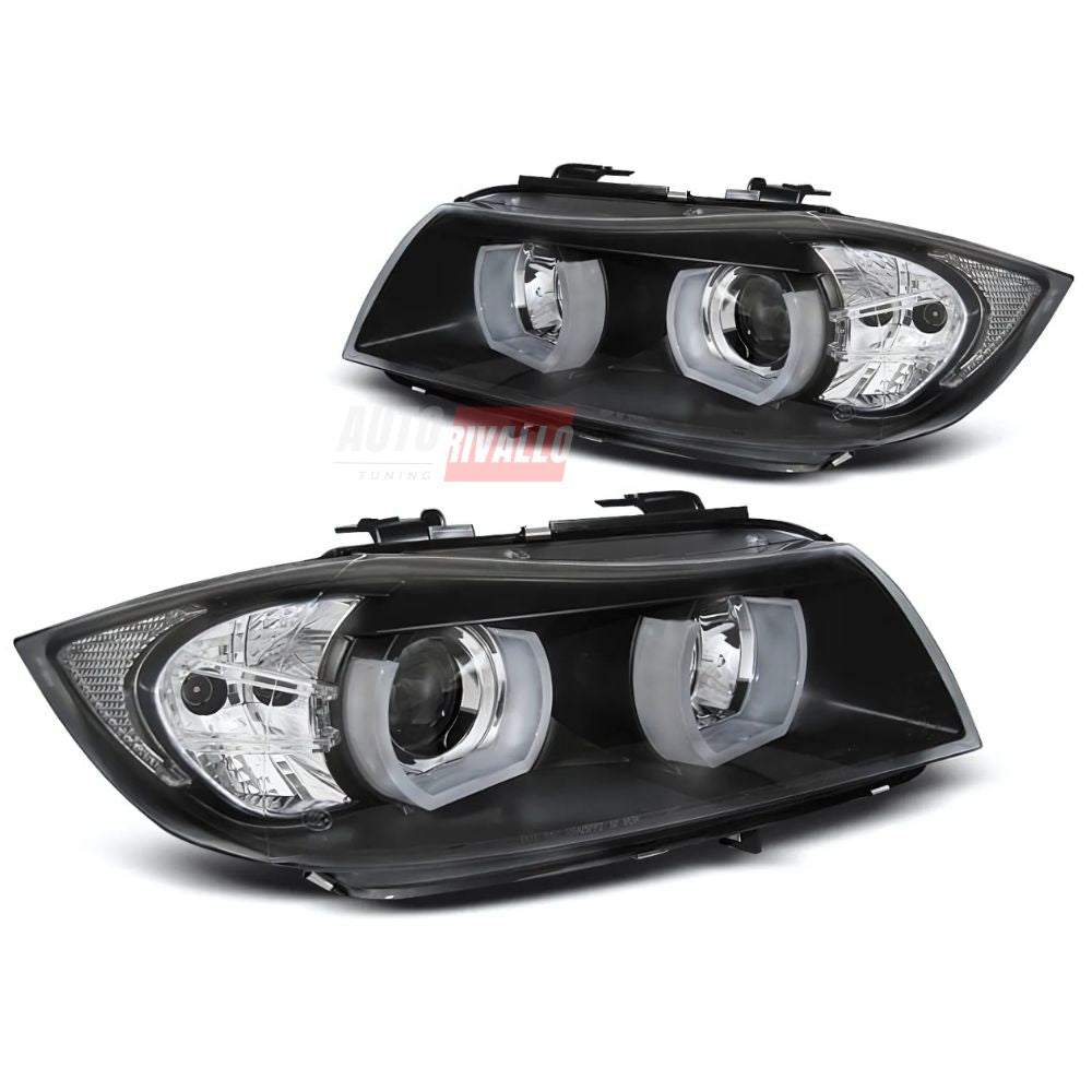BMW Serie 3 E90 E91 2005-2008 Fari Anteriori Angel Eyes 3D LED