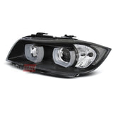 BMW Serie 3 E90 E91 2005-2008 Fari Anteriori Angel Eyes 3D LED