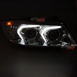 BMW Serie 3 E90 E91 2005-2008 Fari Anteriori Full LED Cromati