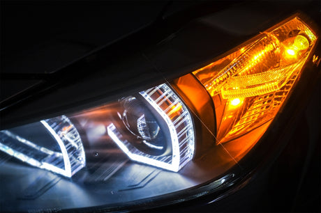 BMW Serie 3 F30 F31 2011-2015 Fari Anteriori LED DRL Angel Eyes Bianchi Bianchi