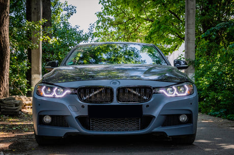BMW Serie 3 F30 F31 2011-2015 Fari Anteriori LED DRL Angel Eyes Bianchi Bianchi