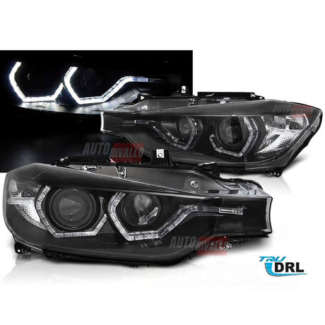 BMW Serie 3 F30 F31 2011-2015 Fari Anteriori Luci Diurne LED Angel Eyes Bianchi