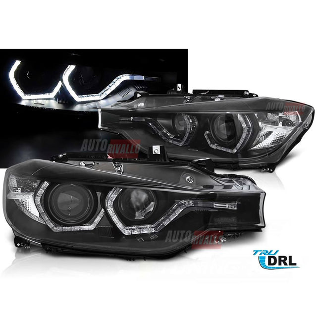 BMW Serie 3 F30 F31 2011-2015 Fari Anteriori Luci Diurne LED Angel Eyes Bianchi