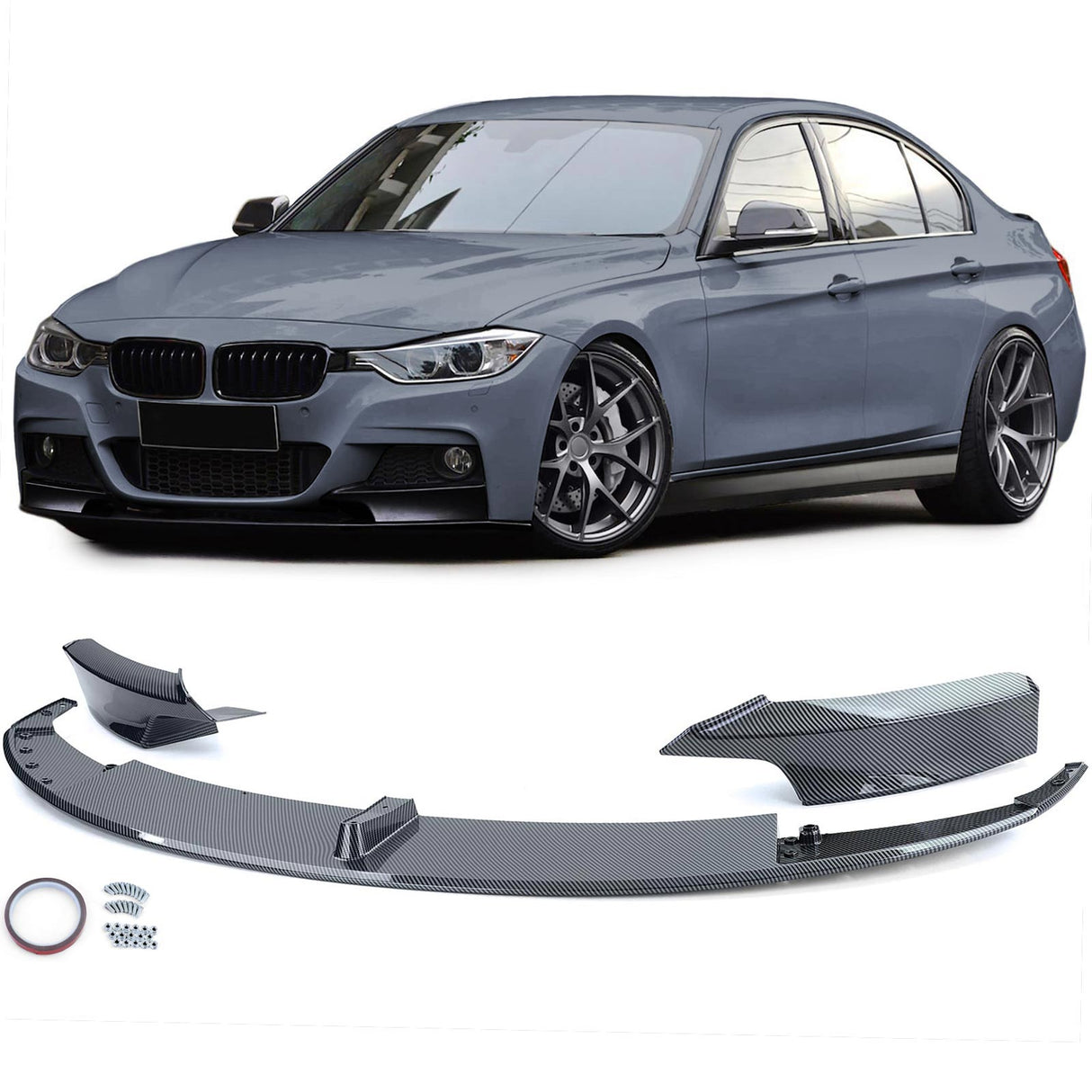 BMW Serie 3 F30 F31 2011–2019 Spoiler Anteriore Carbon Look