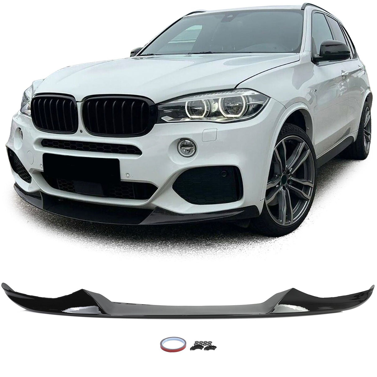 BMW X5 F15 2013–2018 Spoiler Anteriore Nero Lucido