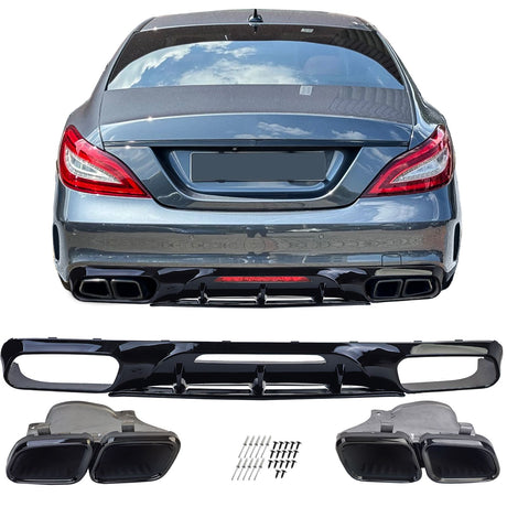 Diffusore AMG Look Nero Lucido per Mercedes CLS C218 2014-2018