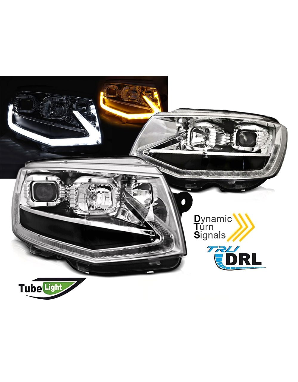 VW T6 2015-2019 Fari Anteriori LED Diurne Frecce Dinamiche