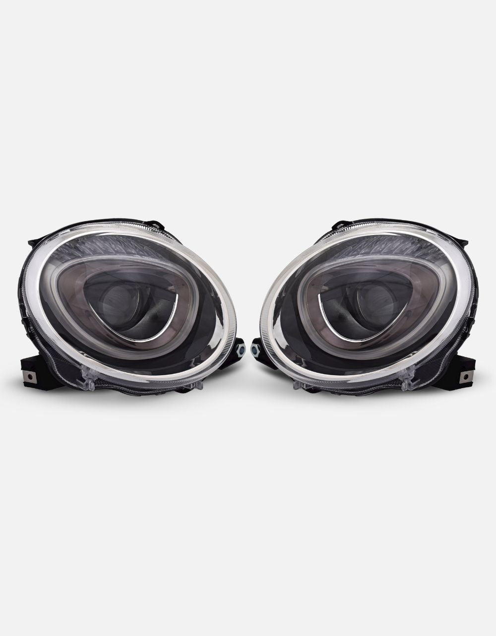 Fiat 500 500C 2015-2023 Fari Anteriori Fanali Lenticolari H7 Nero