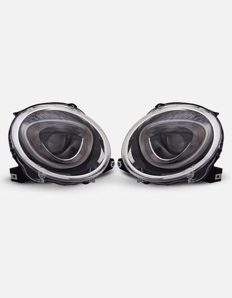 Fiat 500 500C 2015-2023 Fari Anteriori Fanali Lenticolari H7 Nero