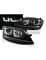 VW Golf 7 2012-2017 Fari Anteriori DRL LED R-Line Look Nero