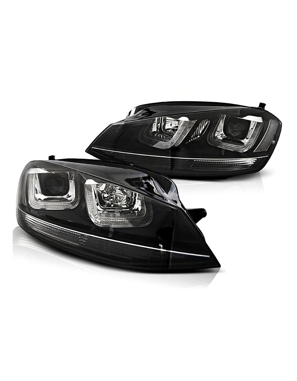 VW Golf 7 2012-2017 Fari Anteriori DRL LED R-Line Look Nero