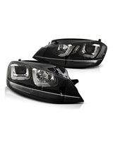 VW Golf 7 2012-2017 Fari Anteriori DRL LED R-Line Look Nero