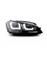 VW Golf 7 2012-2017 Fari Anteriori DRL LED R-Line Look Nero